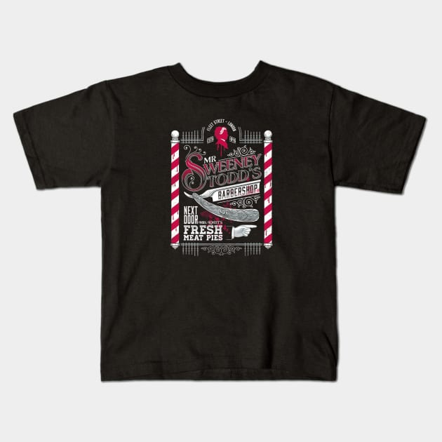 The Demon Barber Sweeney Todd Tim Burton Goth Kids T-Shirt by Smithys